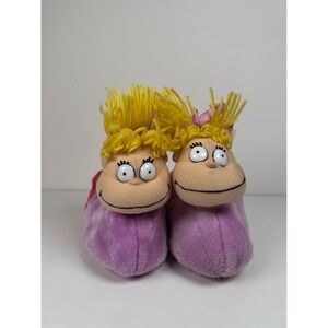 Rugrats Angelica Plush Slippers Retro Nickelodeon Viacom Girls Lg 9-10 VTG 90's